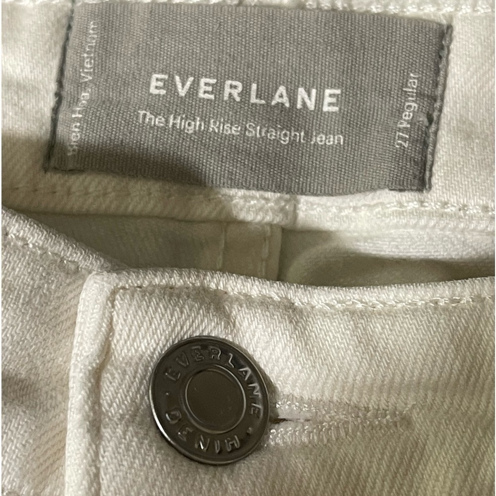 Cotton Everlane the High Rise Straight Jeans in Bone White Sz. 27 - Picture 10 of 13
